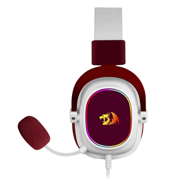 HEADSET GAMER REDRAGON ZEUS X H510 BRANCO/VERMELHO USB LED RGB - Imagem: 2