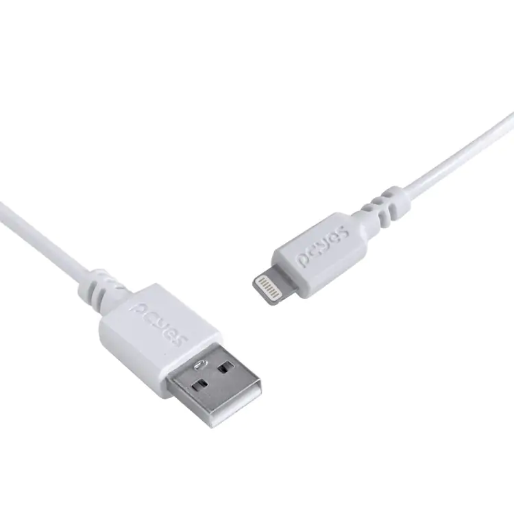 CABO USBA 2.0 X LIGHTNING IPHONE 50CM BRANCO PCYES PUALB-05 - Imagem: 3