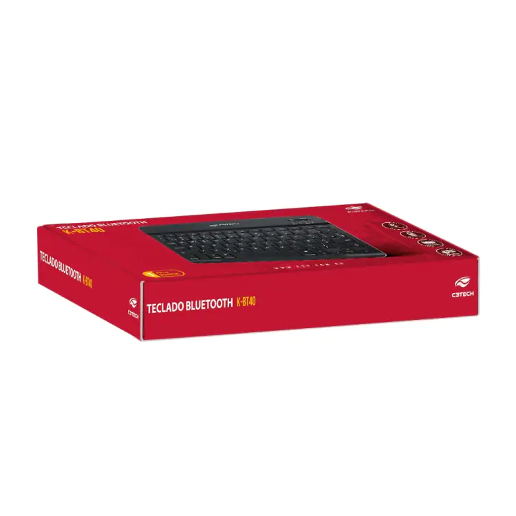 TECLADO SEM FIO C3TECH K-B450BK PRETO MINI - Imagem: 2