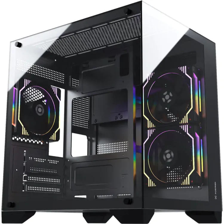 GABINETE GAMER FORTREK CLARITY PRETO - Imagem: 1