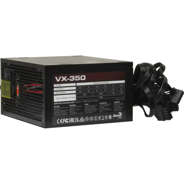 FONTE ATX 350W AEROCOOL VX SERIES VX-350 STEALTH BIVOLT CHAVEADO - Imagem: 1
