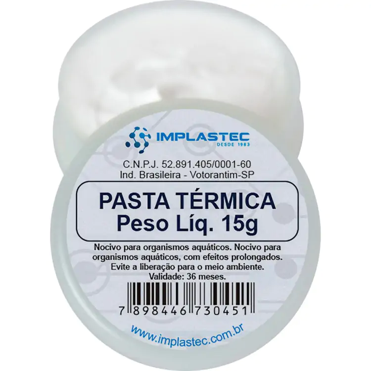 PASTA TERMICA DE SILICONE 15G IMPLASTEC - Imagem: 1