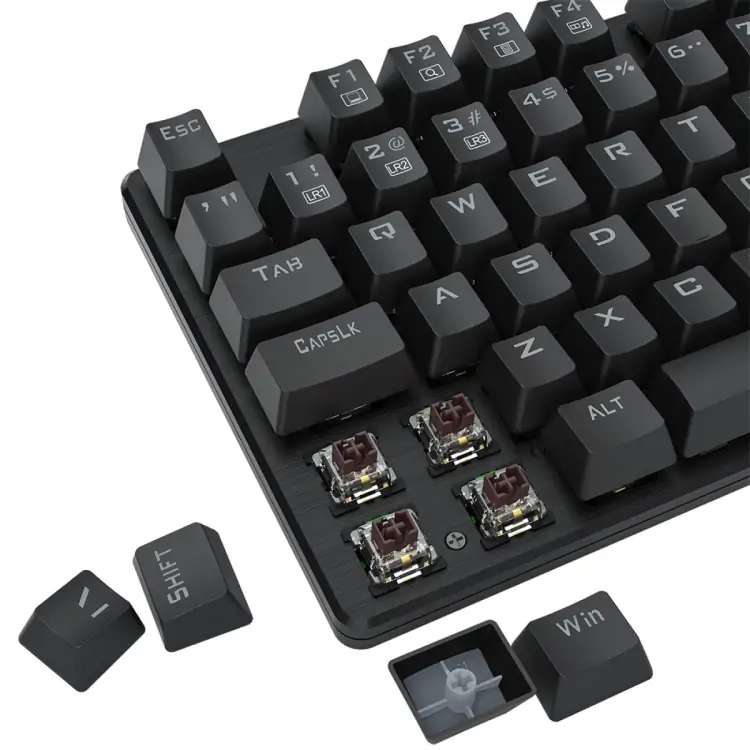 TECLADO GAMER MECANICO REDRAGON SINDRI RAINBOW SWITCH BROWN USB ABNT2 FULL-SIZE BLACK K671 - Imagem: 2