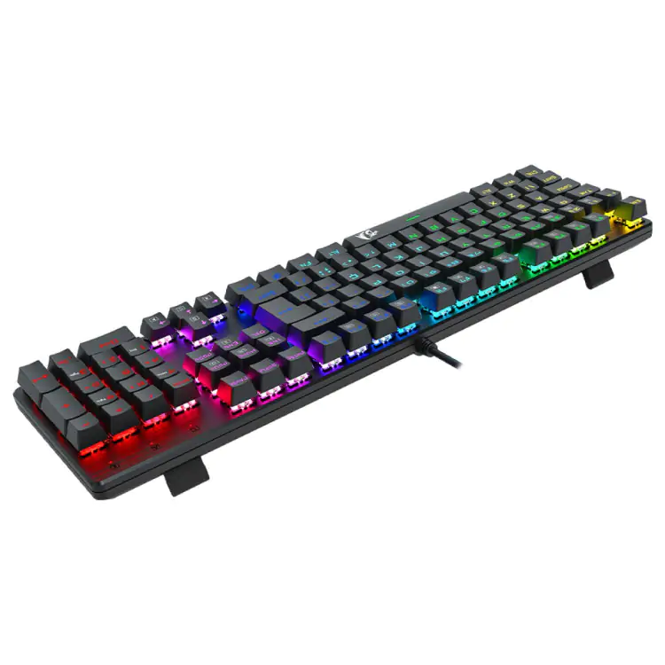 TECLADO GAMER MECANICO REDRAGON SINDRI RAINBOW SWITCH BROWN USB ABNT2 FULL-SIZE BLACK K671 - Imagem: 4