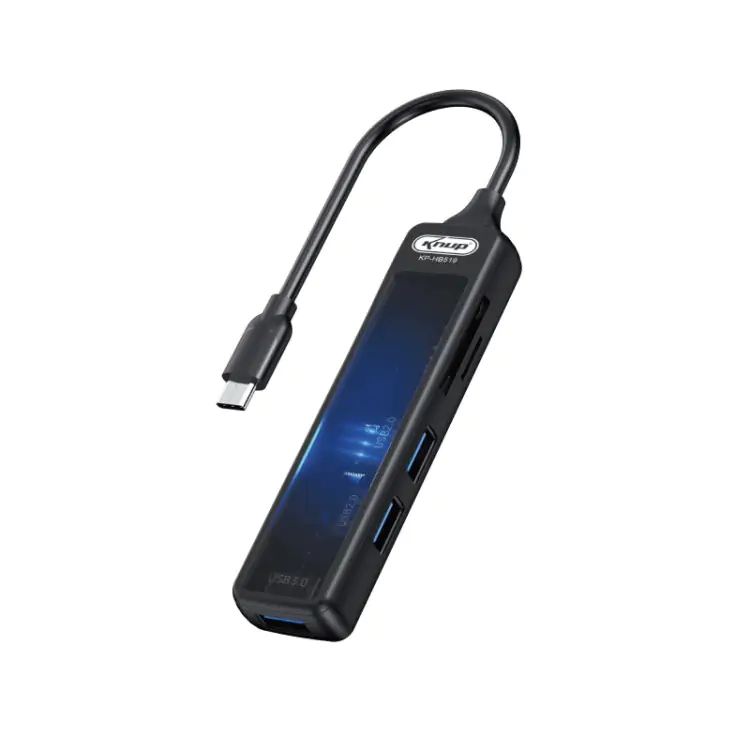 HUB TYPE C 3.0 COM USB 3.0 E LEITOR DE CARTÃO KNUP KP-HB519 - Imagem: 1