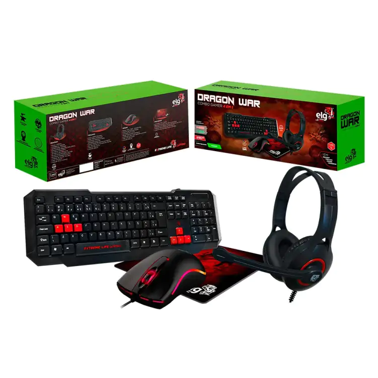 KIT GAMER ELG DRAGON WAR 4 EM 1 CGDW41R - Imagem: 1