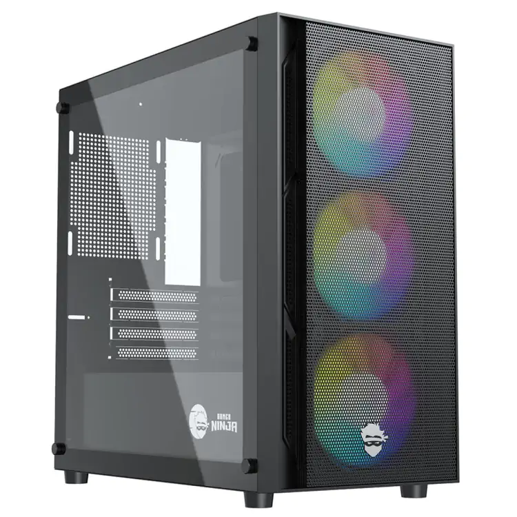 GABINETE GAMER NINJA KENNEN, MID TOWER, VIDRO TEMPERADO, M-ATX-BLACK, SEM FONTE, COM 3 FANS GN-CS-KN - Imagem: 6