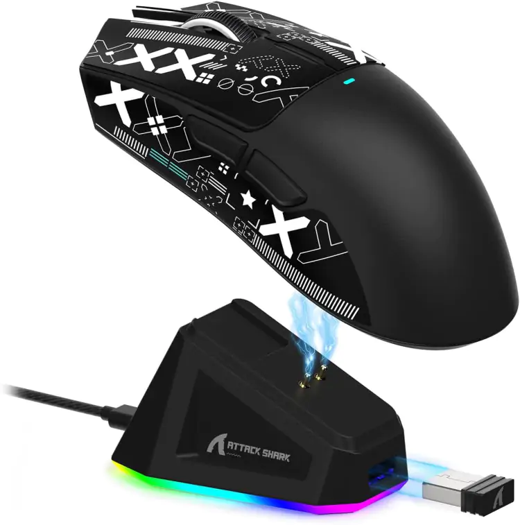 MOUSE GAMER ATTACK SHARK X11 RGB 22000DPI BLUETOOTH PRETO - Imagem: 2
