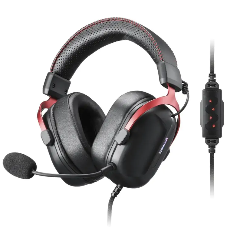 HEADSET GAMER REDRAGON CYBILL H312 USB RGB 7.1 SORROUND  PRETO E VERMELHO - Imagem: 1