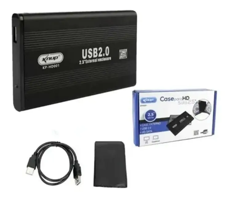 CASE DE HD 2.5'' USB 3.0 ALUMINIO KNUP KP-HD001/B - Imagem: 1