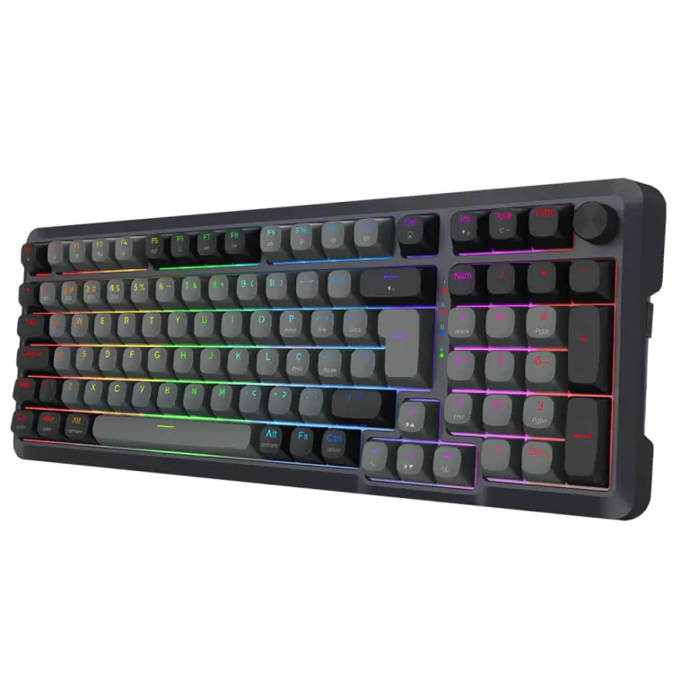 TECLADO GAMER REDRAGON BRAGI PRO RGB WIRELESS/BLUETOOTH SWITCH CREAM ABNT2 - Imagem: 4