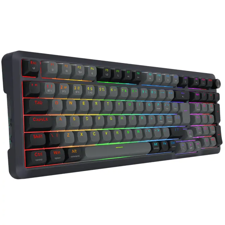 TECLADO GAMER REDRAGON BRAGI PRO RGB WIRELESS/BLUETOOTH SWITCH CREAM ABNT2 - Imagem: 5