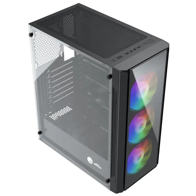 GABINETE GAMER NINJA FURIA, MID TOWER, VIDRO TEMPERADO, M-ATX, SEM FONTE, COM 3 FANS GN-CS-FRMTB3F - Imagem: 2