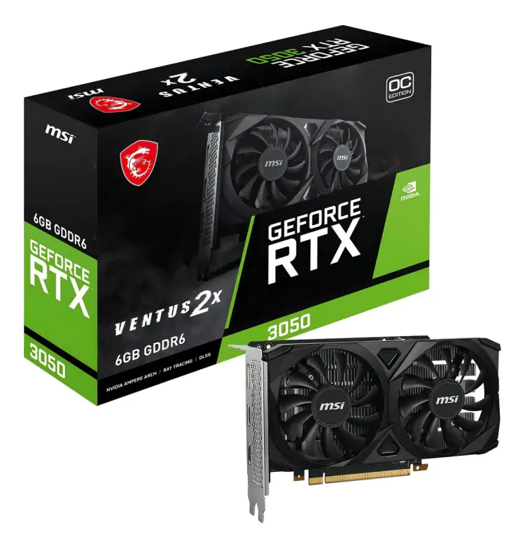 PLACA DE VIDEO 3050 6GB VENTUS 2X OC GDDR6 96-BIT 912-V812-060 - Imagem: 1