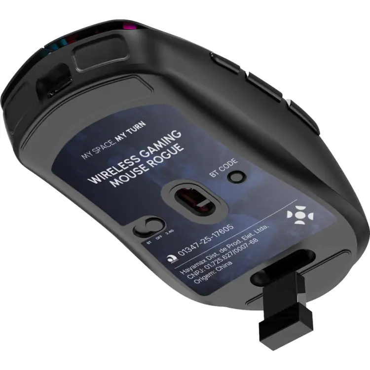 MOUSE GAMER FORTREK ROGUE WIRELESS PRETO - Imagem: 3