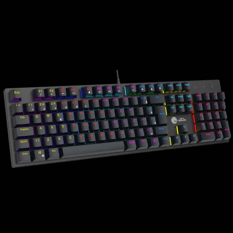 TECLADO GAMER MECANICO NINJA LEAP SWITCH BLUE RAINBOW ABNT2 BLACK - Imagem: 4