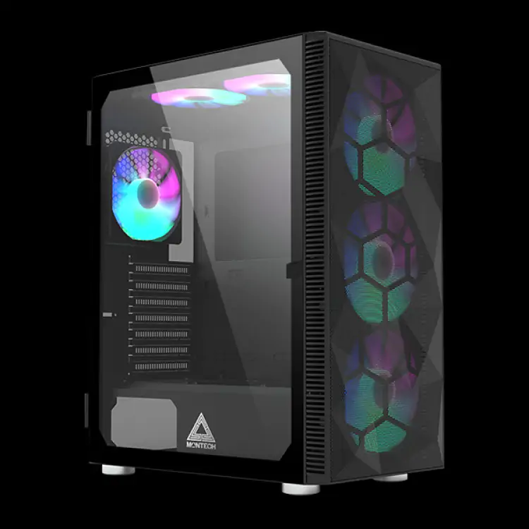 GABINETE GAMER MONTECH X3 MESH MID TOWER ATX COM 6 FANS VIDRO TEMPERADO - Imagem: 5