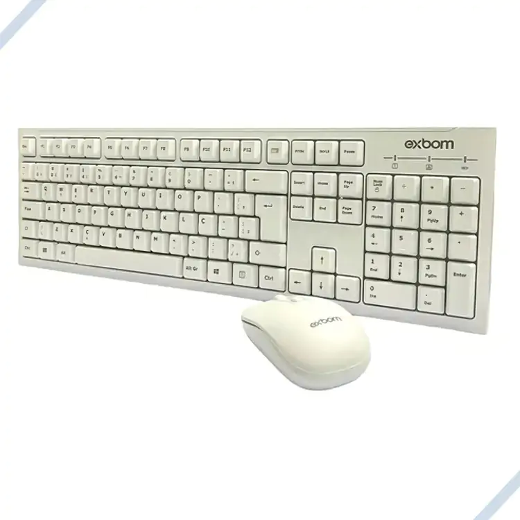 KIT TECLADO E MOUSE SEM FIO 2.4GHZ EXBOM BK-S1000K - Imagem: 1 KIT TECLADO E MOUSE SEM FIO 2.4GHZ EXBOM BK-S1000K - Imagem: 1