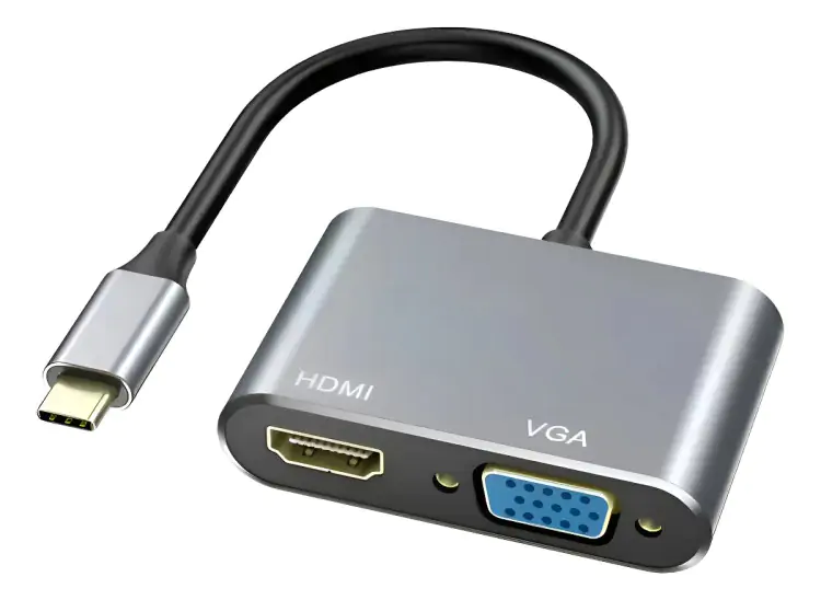 ADAPTADOR TIPO-C PARA USB HDMI E VGA KNUP KP-AD118 - Imagem: 1 ADAPTADOR TIPO-C PARA USB HDMI E VGA KNUP KP-AD118 - Imagem: 1