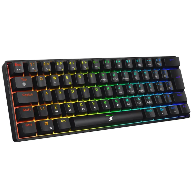 TECLADO MECANICO GAMER SUPERFRAME RGB 60% SWITCH RED USB ABNT2 - Imagem: 2