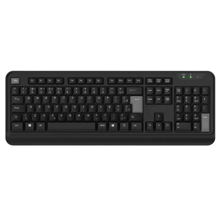 TECLADO SEM FIO PCYES COMFORT WIRELESS 2.4GHZ ABNT CMFBKW - Imagem: 1
