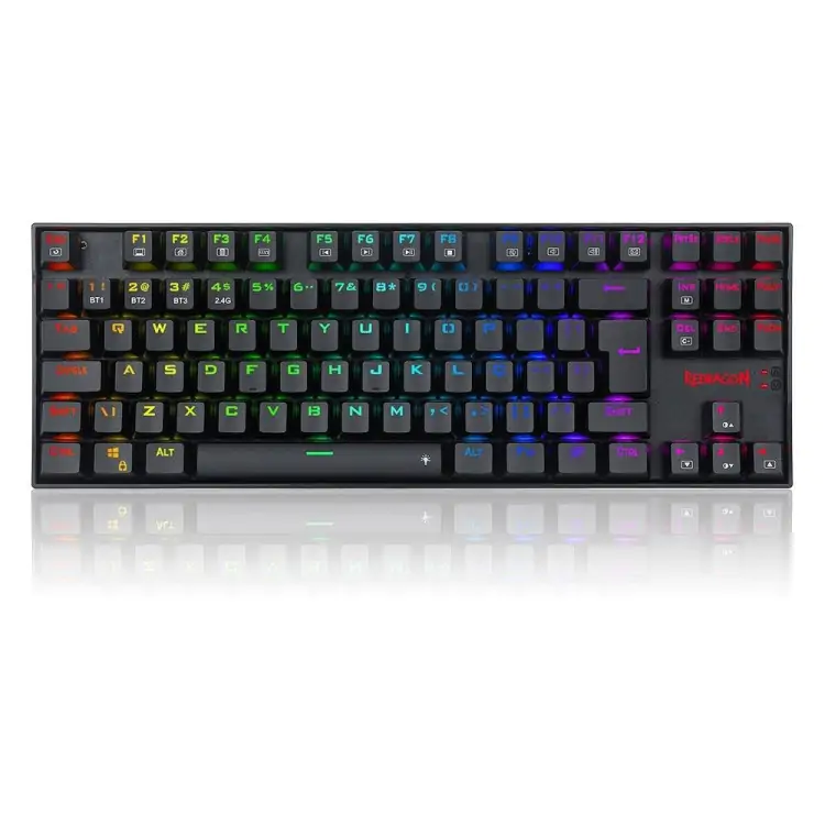TECLADO GAMER MECÂNICO REDRAGON KUMARA PRO PRETO USB LED RGB SWTICH BROWN K552RGB-BRS-B - Imagem: 1