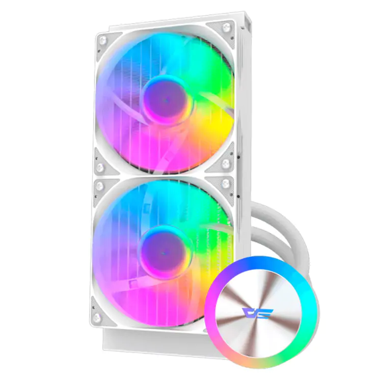 WATER COOLER 240MM DARKFLASH AQUAGLOW DG240 BRANCO - Imagem: 2