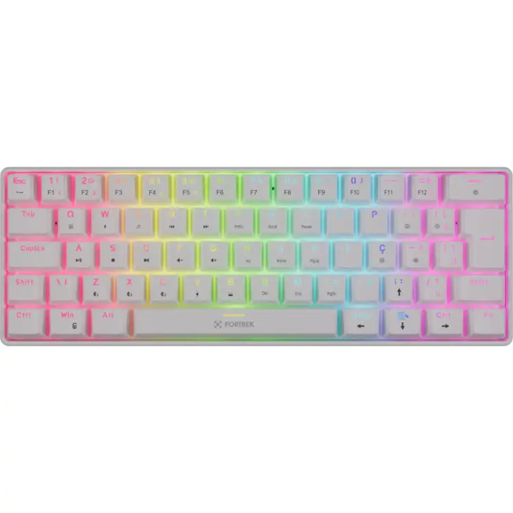 TECLADO GAMER MECANICO FORTREK GRAVITY AIR COMPACT WIRELESS BRANCO - Imagem: 1