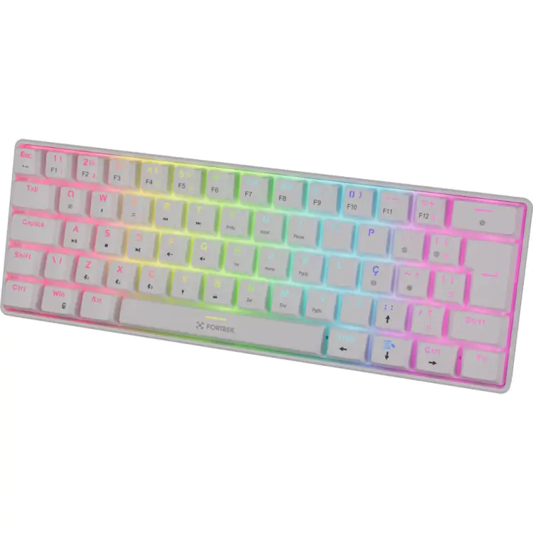 TECLADO GAMER MECANICO FORTREK GRAVITY AIR COMPACT WIRELESS BRANCO - Imagem: 2