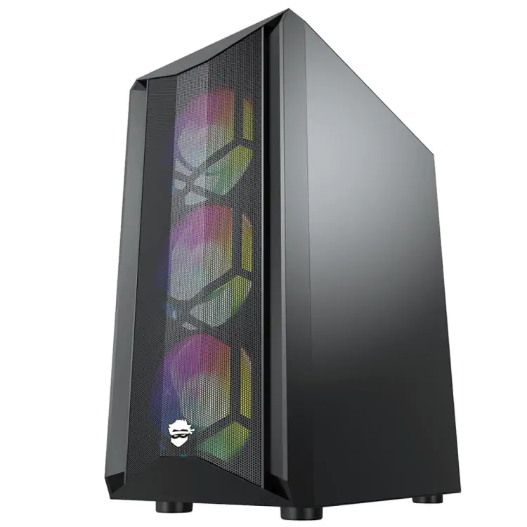 GABINETE GAMER NINJA LEAF, MID TOWER, VIDRO TEMPERADO, M-ATX-BLACK, SEM FONTE, COM 3 FANS GN-CS-LFMT - Imagem: 3