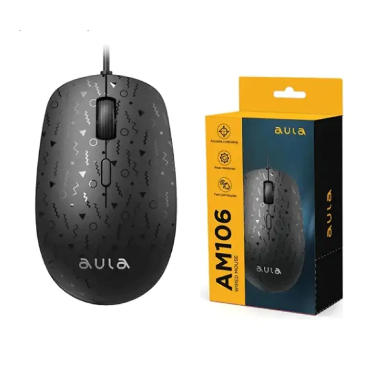 MOUSE COM FIO USB AM106 PRETO AULA - Imagem: 1