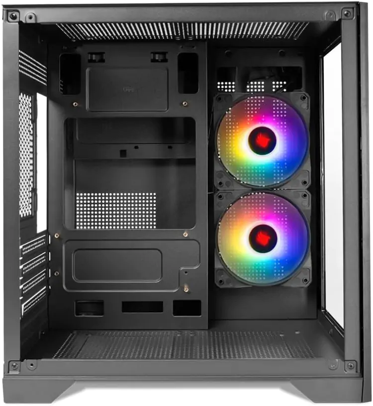 GABINETE GAMER HX110 MINI TOWER LATERAL VIDRO COM 2 FANS PG-HX110-BK - Imagem: 2