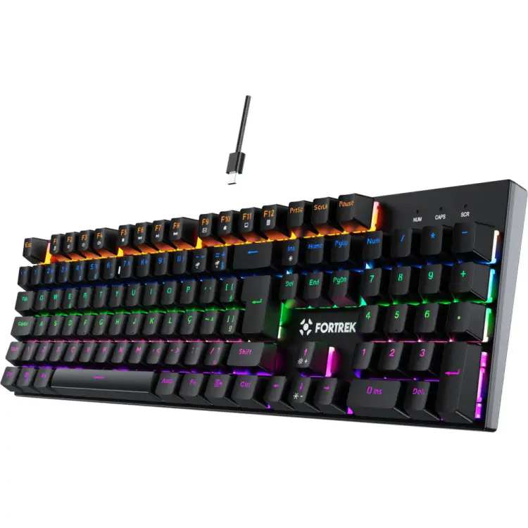 TECLADO GAMER MECANICO FORTREK GRAVITY 100 FULLSIZED SWITCH OUTEMU RED - Imagem: 3