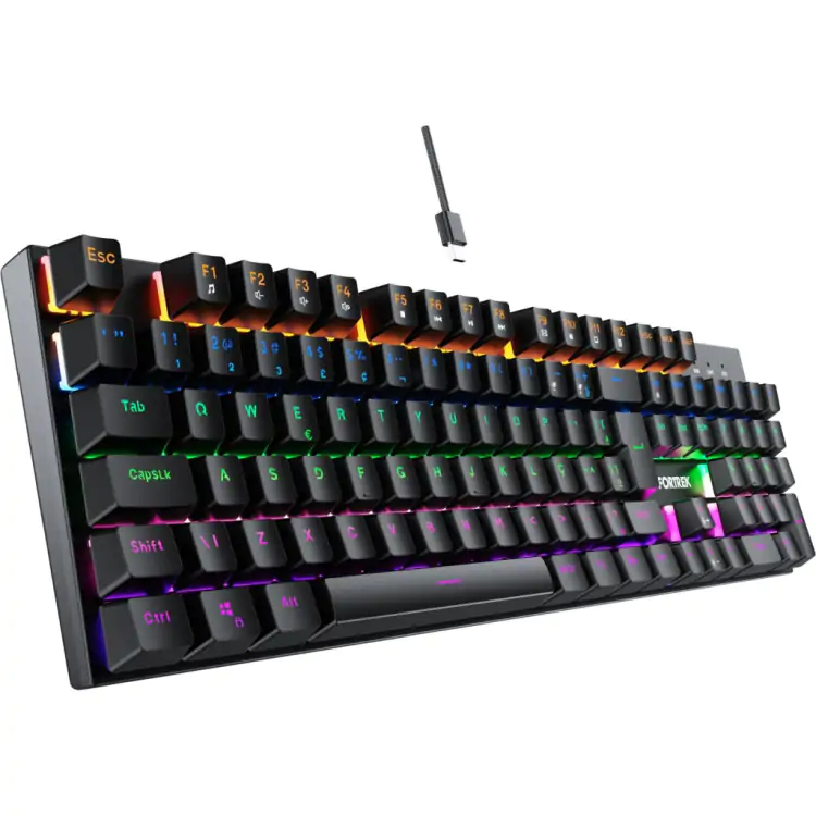 TECLADO GAMER MECANICO FORTREK GRAVITY 100 FULLSIZED SWITCH OUTEMU RED - Imagem: 4