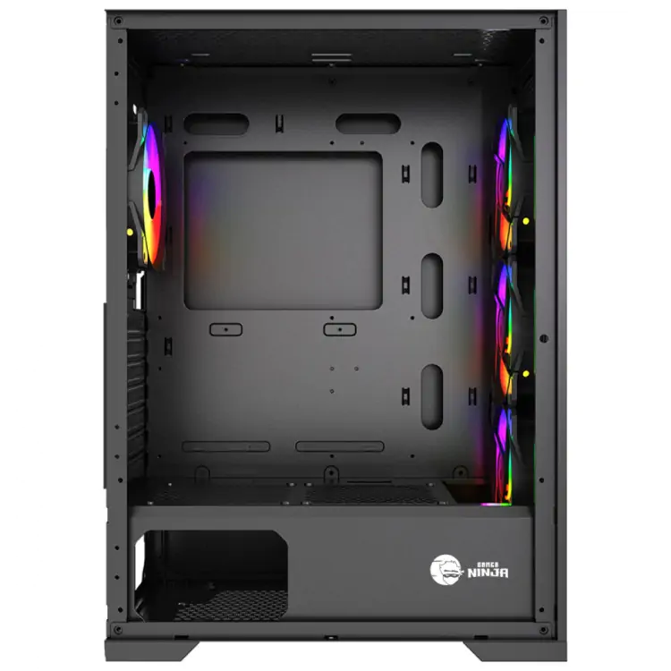 GABINETE GAMER NINJA KURAMA, MID TOWER, VIDRO TEMPERADO, M-ATX-BLACK, SEM FONTE, COM 4 FANS RAINBOW - Imagem: 3