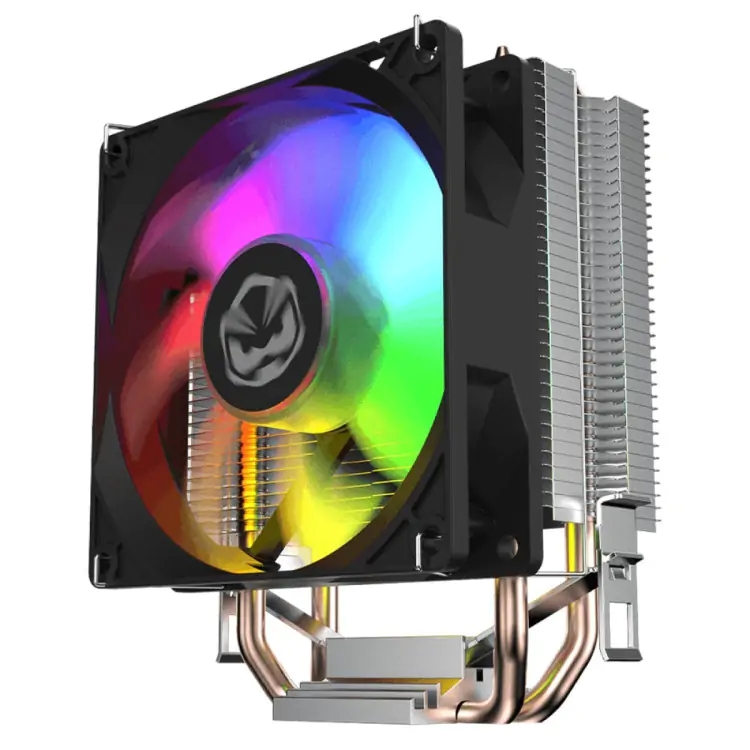 COOLER PROCESSADOR PCYES TUNDRA 90 BLACK VULCAN LED RAINBOW TDP 115W - Imagem: 1