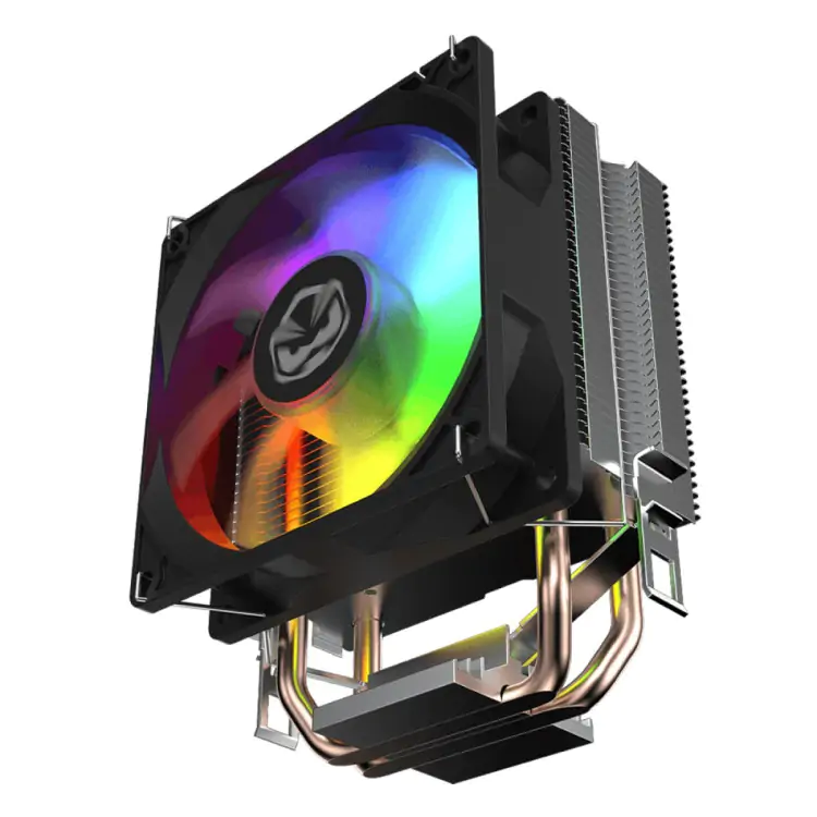 COOLER PROCESSADOR PCYES TUNDRA 90 BLACK VULCAN LED RAINBOW TDP 115W - Imagem: 2
