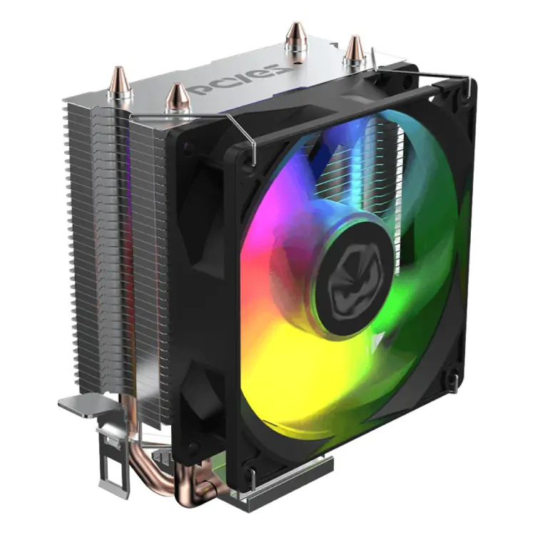 COOLER PROCESSADOR PCYES TUNDRA 90 BLACK VULCAN LED RAINBOW TDP 115W - Imagem: 4