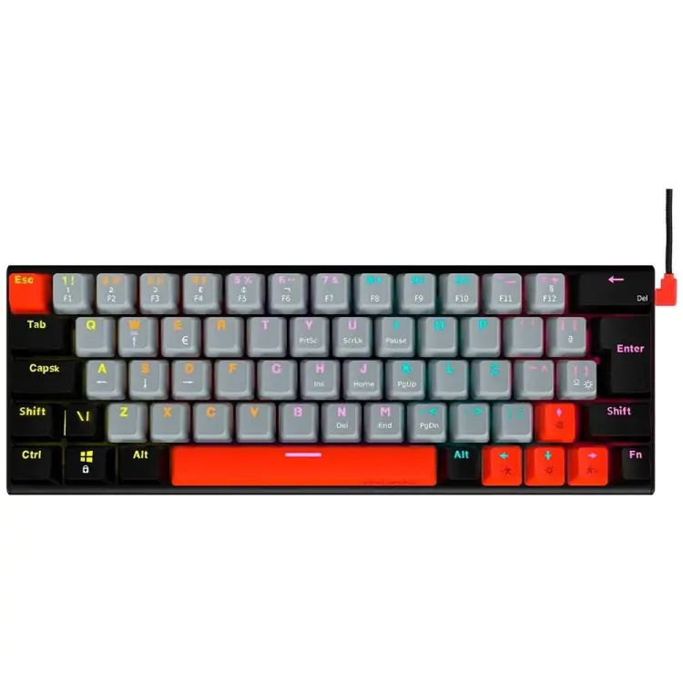 TECLADO GAMER MECANICO PCYES KUROMORI SWITCH RED LED RAINBOW - Imagem: 3