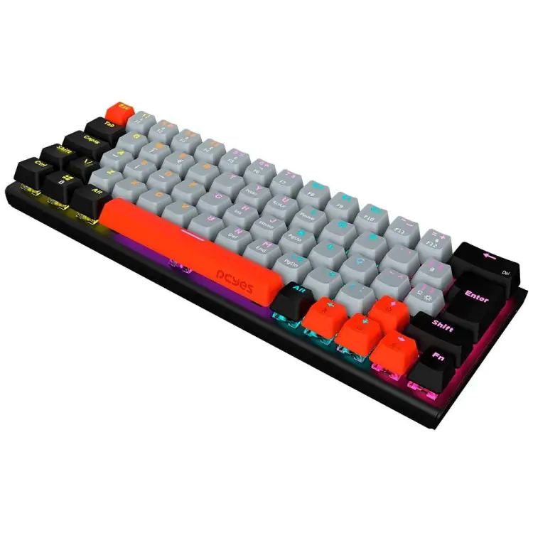 TECLADO GAMER MECANICO PCYES KUROMORI SWITCH RED LED RAINBOW - Imagem: 2