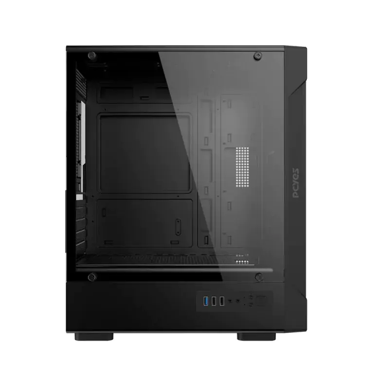 GABINETE GAMER PCYES VELYR BLACK VULCAN PRETO LATERAL VIDRO M-ATX GVLYBV - Imagem: 4