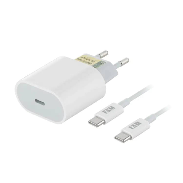 CARREGADOR TURBO TYPE COM CABO TYPE C + TYPE C FAM - Imagem: 1