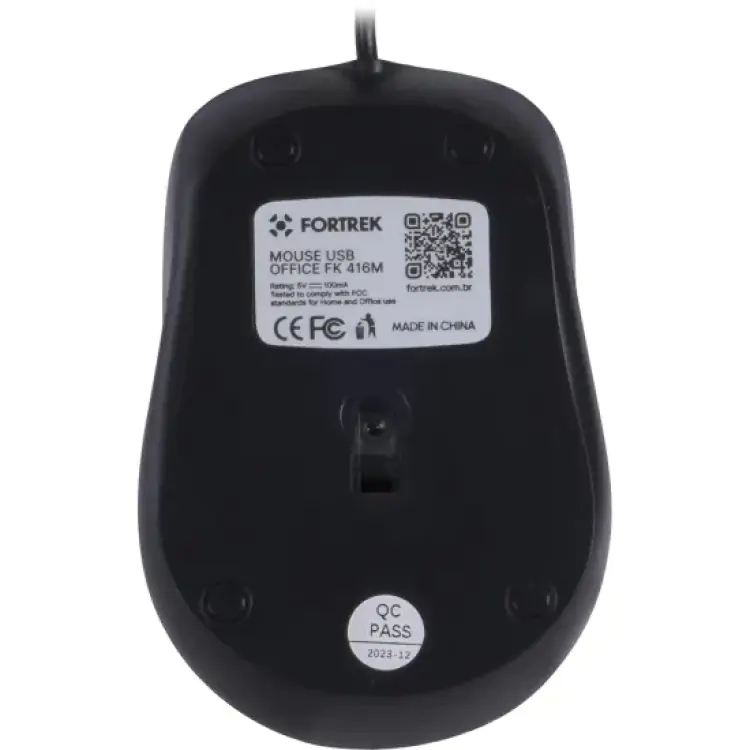 MOUSE FORTREK OM103BK USB 2400 DPI PRETO FK 416M - Imagem: 3