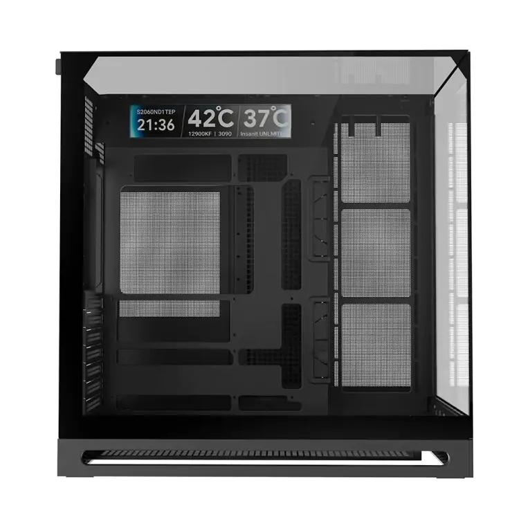 GABINETE GAMER LIKETEC CYGNUS DARK ATX 8 FANS ARGB DISPLAY LCD VIDRO TEMPERADO - Imagem: 3