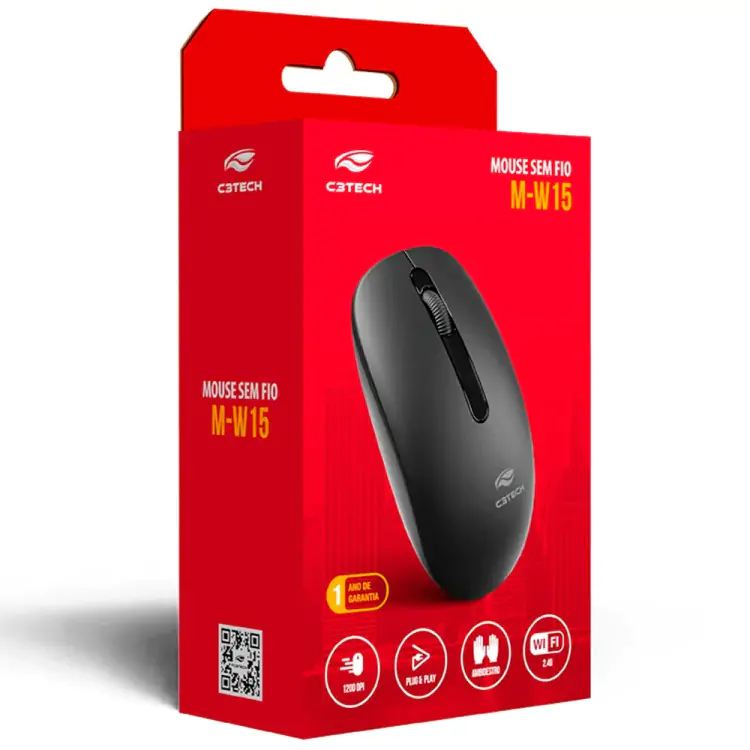 MOUSE SEM FIO C3TECH M-W15RBK VERMELHO - Imagem: 5