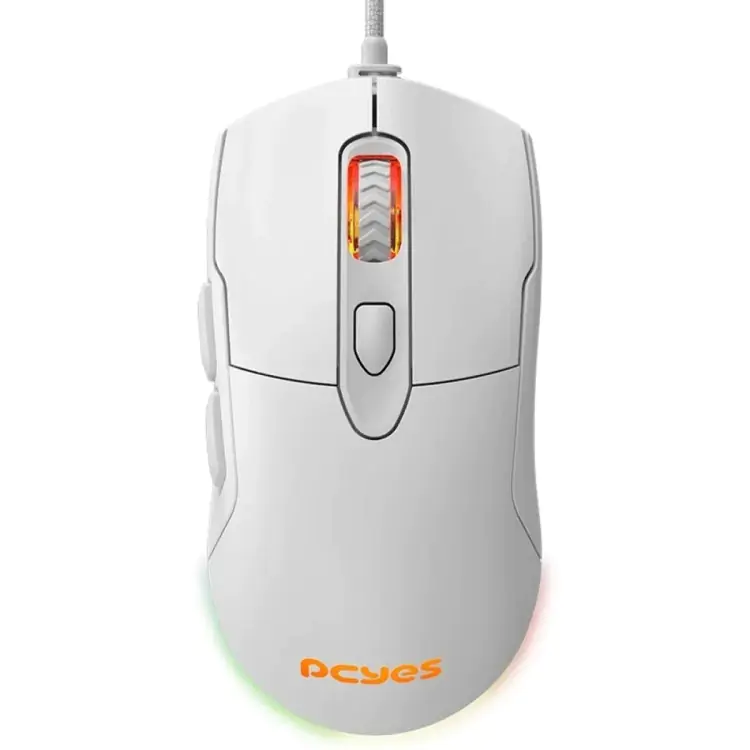 MOUSE GAMER PCYES MALUS WHITE GHOST - 12400 DPI - RGB - 6 BOTOES - PMGMWG - Imagem: 1