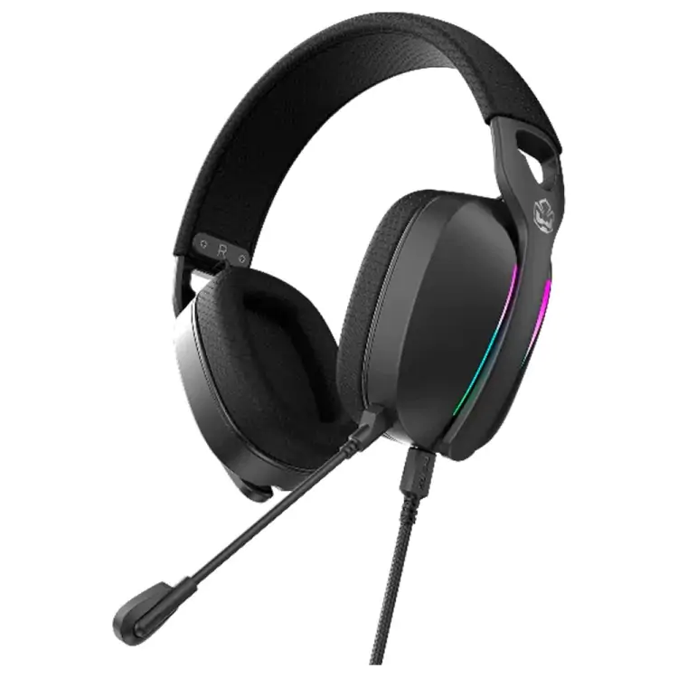 HEADSET GAMER PCYES NOWY BLACK VULCAN USB SORROUND DRIVER 40MM RGB - Imagem: 2