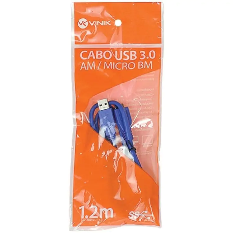 CABO USB 3.0 AM X MICRO USB 1.2M VINIK U3AMBMC-2 - Imagem: 3