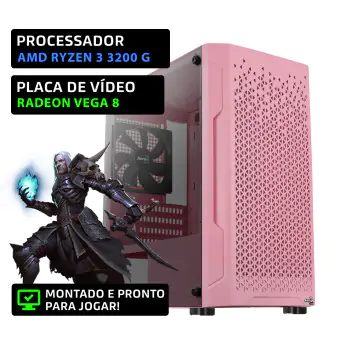 PC Gamer Necromancer | AMD Ryzen 3 3200G | Memória 16GB | Radeon Vega 8 | SSD 120GB