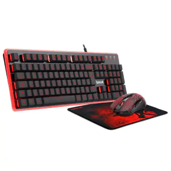 KIT TECLADO/MOUSE/MOUSE PAD GAMER REDRAGON ESSENTIALS S107 LED 7 CORES